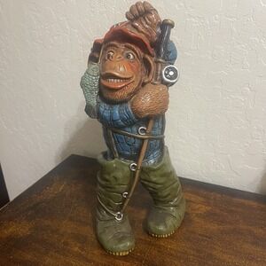 VTG 1976 Progressive Art Products 13" Fishing Monkey